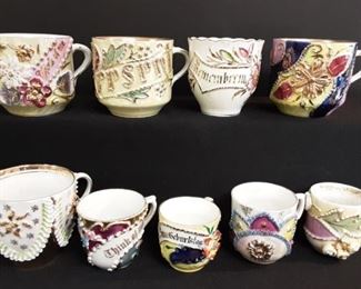 Vintage 3D floral cups, some w sentiments
