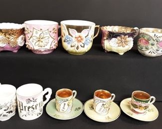 Vintage Greman 3D floral cups some with sentiments