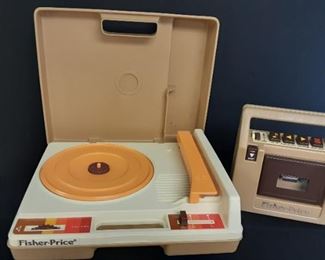 Vtg FISHERPRICE record player and hand held cassette player