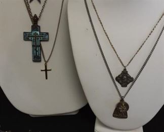 Vtg religious jewelry some sterling Italy