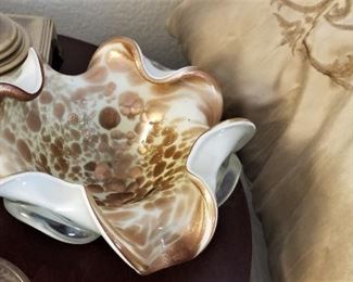 Modern sculpture glass bowl.