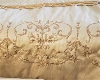 Lovely embroidered comforter in cream and gold.