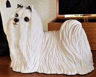 Ceramic white dog.