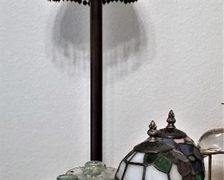 Vintage stained glass table lamps.
