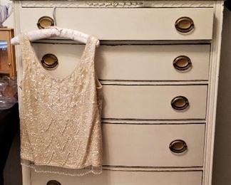 Creamy chic vintage dresser.