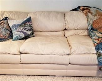 Off white soft leather sofa