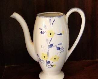 Blue and white flowered pitcher.