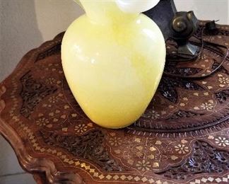 Unusual yellow vase.