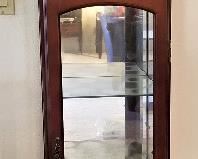 Tower clock with shelving for display. Fits in a small space.