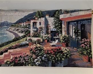Seaside Italian Villa tapestry.