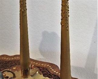 Gold leaf candle holders