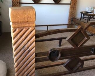 Gorgeous wood and metal king bed. This bed is offsite. So please call to view it and/or purchase it. 480-383-3823