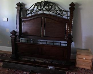 Ornate Metal and Wooden Bed
