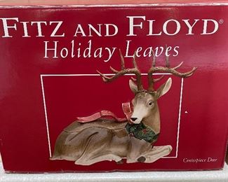Fitz and Floyd Holiday Leaves Centerpiece Decor in Original Box 
