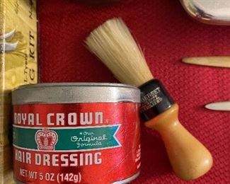 Royal Crown Hair Dressing Tin/Shaving Brush