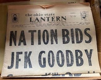 Vintage Ohio State Lantern Publications with Kennedy Headlines 