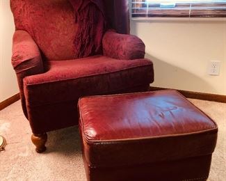 Burgundy Side Chair
Leather Ottoman