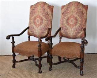 7. Pair Rococo Revival Armchairs