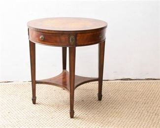 16. Maitland Smith Circular Top One Drawer Occasional Table