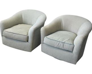 46. Pair Upholstered Club Chairs
