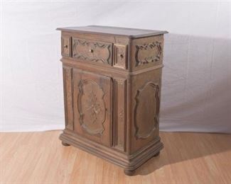 50. 17th 18th C. Renaissance Carved Walnut Cabinet
