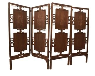77. Wooden Four Panel Screen