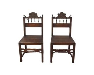 79. Pair 18th cent Italian Side Chairs
