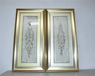 144. Bassett Fine Art Pair Framed Ornamental Prints