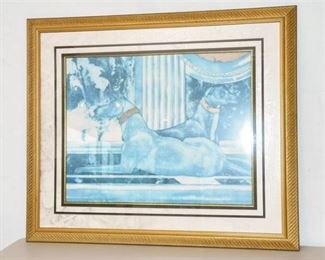 146. Framed Print Two Recumbent Dogs