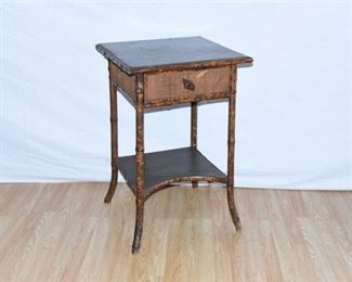 147. Bamboo One Drawer End Table