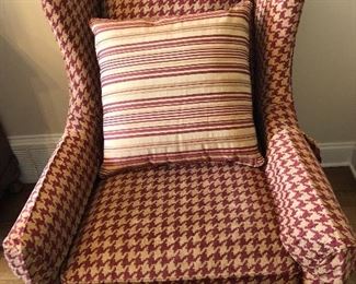 Pair of Bassett wing back chairs 