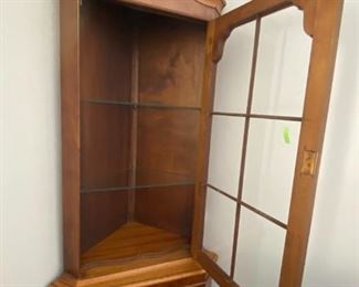 Petite Corner Cabinet (26” W x 73”T - 1 cracked pane of glass
