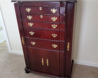 Solid wood jewelry cabinet