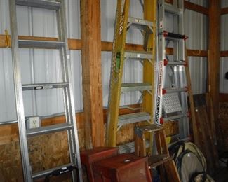 Extension ladder, wooden and metal step-ladders, Little Giant ladder system