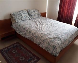 Bed with wood frame