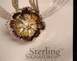 Gorgeous Sterling and 14K necklace by Joseph Esposito 