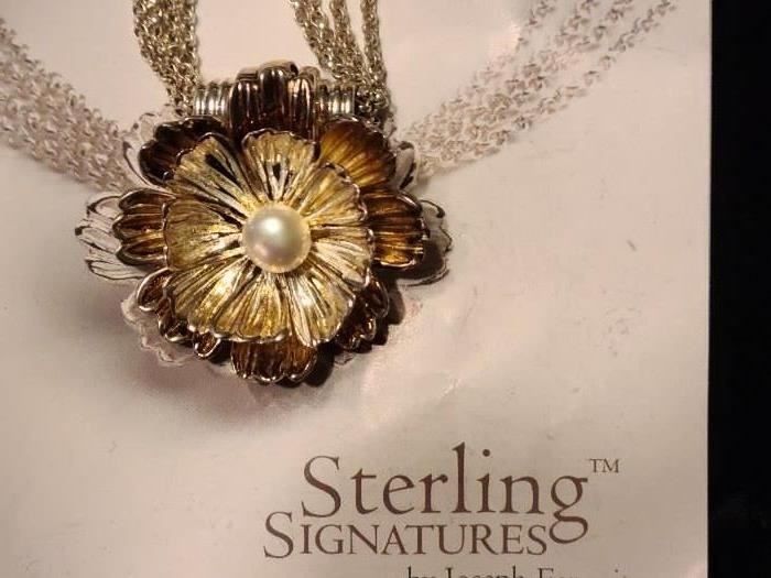 Gorgeous Sterling and 14K necklace by Joseph Esposito 