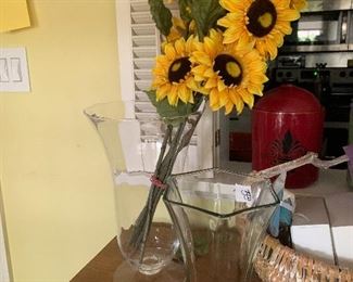 Large Urn Vase $10             Vintage hexagonal Vase $5         Sunflower Bouquet $10