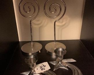 Tall silver candle holders $ 6 pair  Shooting  Star Candle holders $3 each