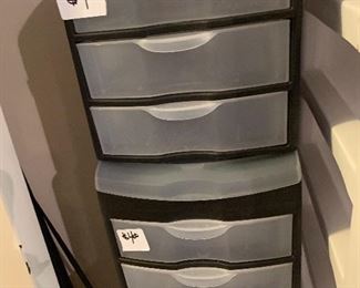 2 Three Drawer Storage Bins $4 each