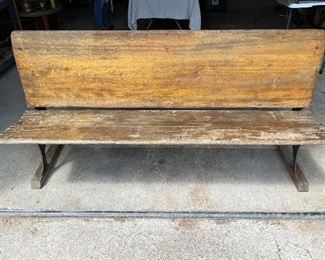Antique school bench