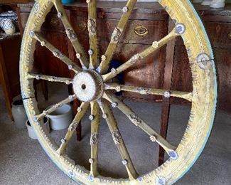 Antique wheel from Ringling Bros. circus. A really neat piece. 