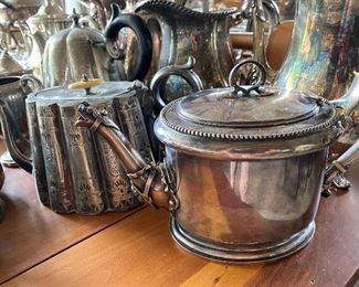 Antique silver and silver plate coffee servers