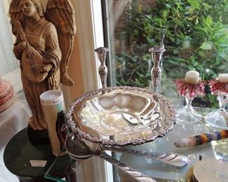 Angel collection, coke collection, silver plate and pewter