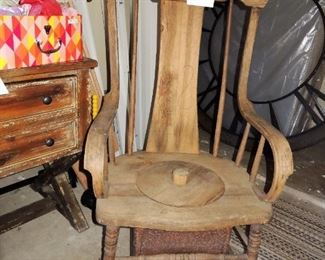 Antique wood potty seat