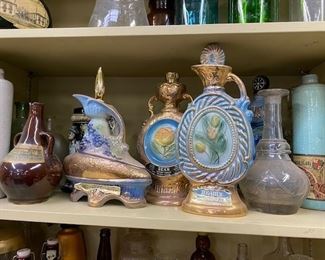 Lots of vintage decanters