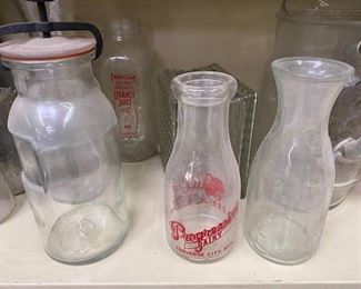 Antique milk bottles