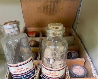 Antique box of baking ingredients