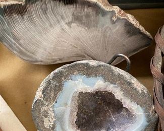 Rare petrified sycamore and geode