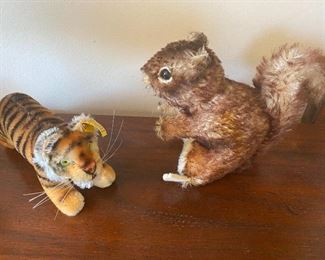 Steiff tiger and squirrel